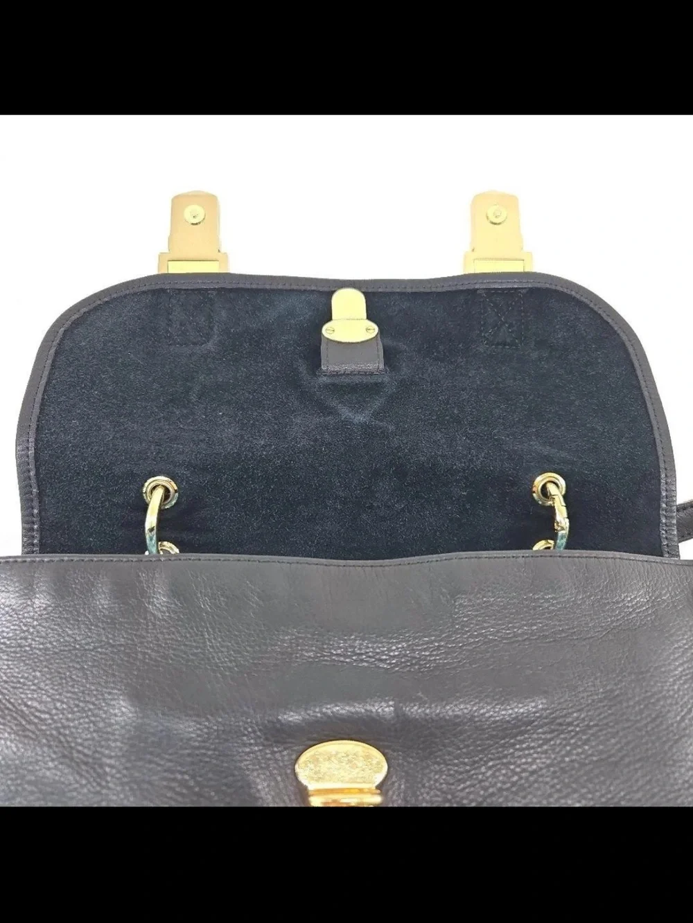 Mulberry Black Leather Satchel with Gold Hardware
